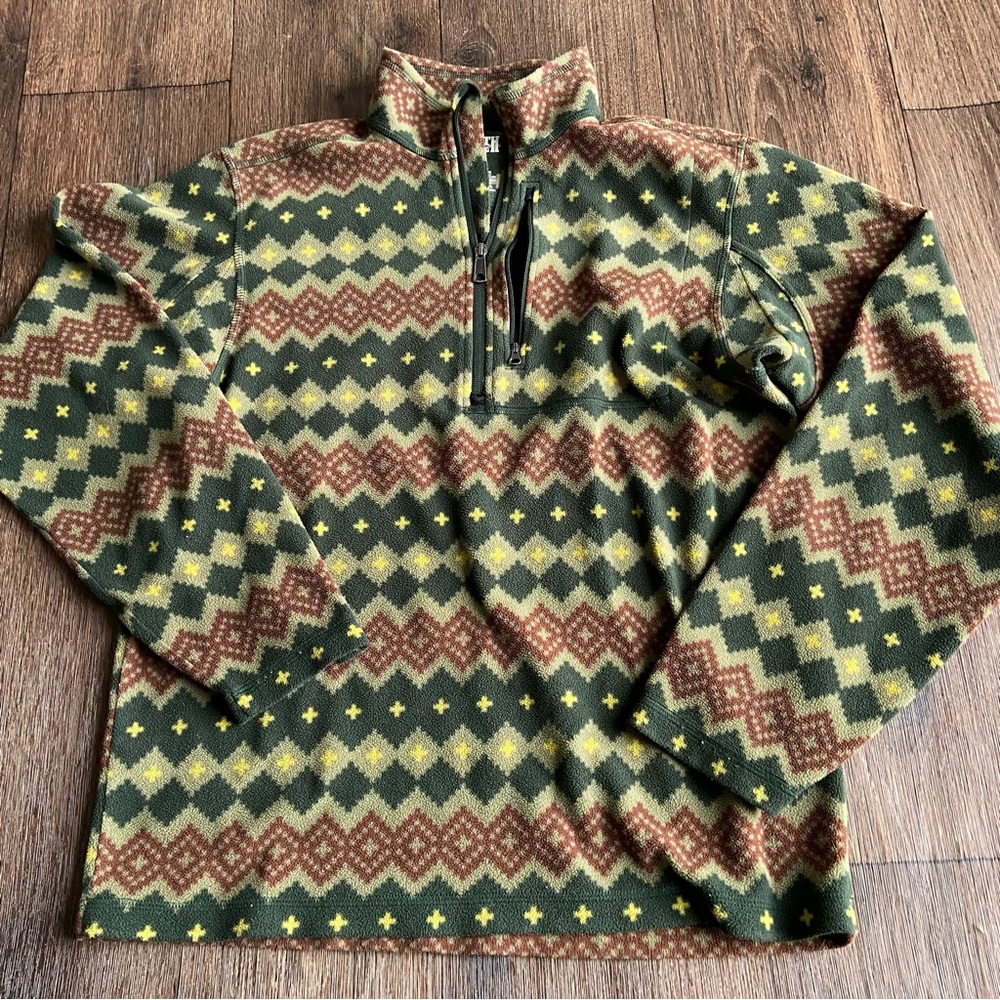 Duluth Trading Co Green and Brown Patterned Jacket